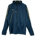 【中古】 【送料無料】 古着 メンズL MIZUNO/ミズノ トラックジャケット ジャージ フルジップ スポーツ ウォーキング ネイビー/ゴールド