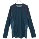 【中古】 【送料無料】 古着 メンズM NIKE/ナイキ ポリエステル Tシャツ 長袖 スポーツ トレーニング 練習着 ダークネイビー/レッド 465777-475