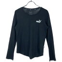 【中古】 【送料無料】 古着 レディースS PUMA/プーマ カットソー 長袖 スポーツウェア ブラック 853890-01