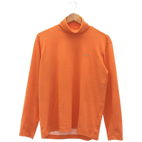 【中古】 【送料無料】 古着 メンズM NIKE/ナイキ モックネック トップス シャツ ゴルフウェア 長袖 オレンジ/ホワイト 273703-815