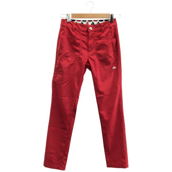 【中古】 【送料無料】 古着 レディースM相当 KAPPA/カッパ ロングパンツ スラックス ゴルフウェア レッド/ホワイト