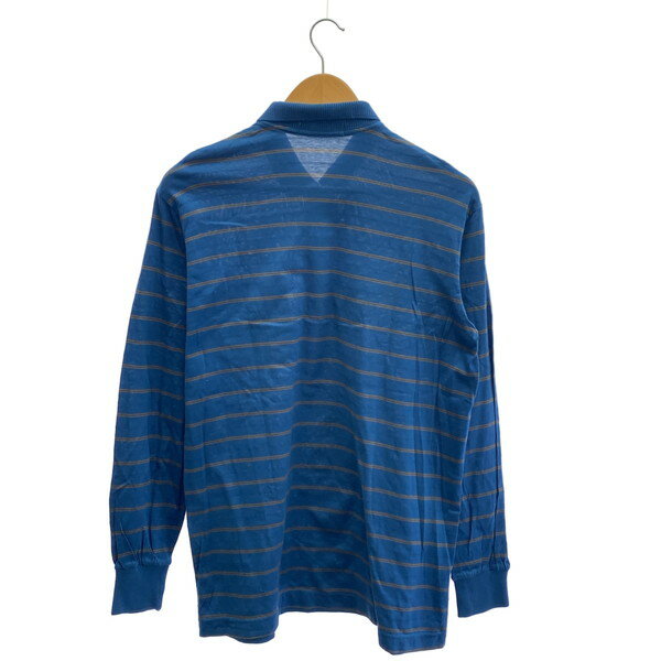 【中古】 【送料無料】 古着 メンズL HONMA/本間ゴルフ ポロシャツ ゴルフウェア 長袖 ボタン ブルー/ゴールド MB-2852