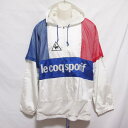 【中古】 【送料無料】 古着 メンズLL le coq sportif/ルコックスポルティフ 裏スウェット地 ハーフジップ ブレーカー パーカー ホワイト/ブル...