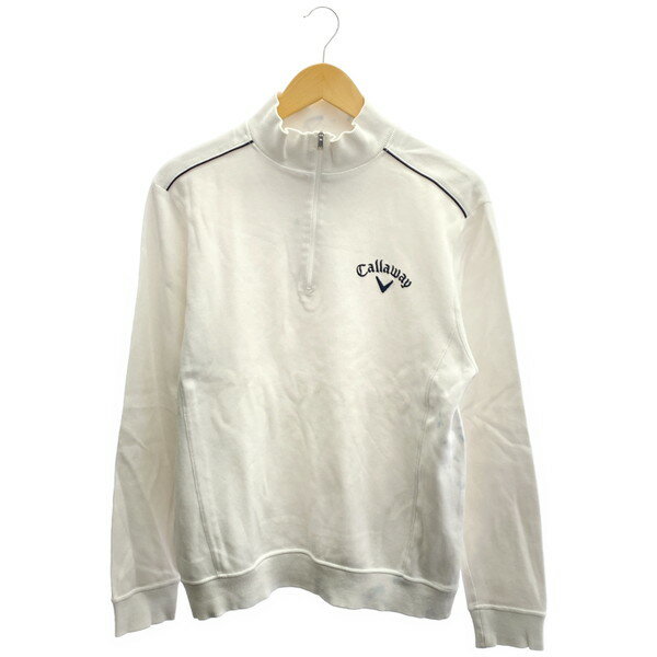【中古】 【送料無料】 古着 メンズLL Callaway Golf/キャロウェイゴルフ ハーフジップ スウェット ニ..