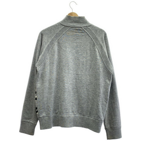 【中古】 【送料無料】 古着 メンズ48 adabat/アダバット ニット ジャケット ゴルフウェア 長袖 ジップ グレー/ホワイト/ブラック AD082-15102AG