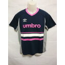 【中古】 【送料無料】 古着 メンズS UMBRO/アンブロ サッカー フットサル プラシャツ 半袖 吸汗速乾 練習 ジョギング ネイビー×ピンク UBS753...
