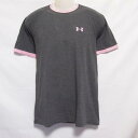 【中古】 【送料無料】 古着 メンズS UNDER ARMOUR/アンダーアーマー ポリエステルTシャツ 半袖 スポーツ ジョギング トレーニング グレー/ピン...