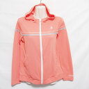 【中古】 【送料無料】 古着 レディースM le coq sportif/ルコックスポルティフ パーカー フルジップ スポーツウェア フィットネス 蛍光オレンジ...