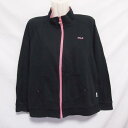 【中古】 【送料無料】 古着 レディースL FILA/フィラ スウェットジャケット フルジップ スポーツ カジュアル ブラック FL7064