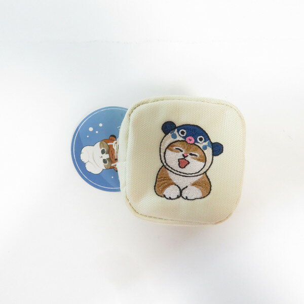 【中古】 【未使用品】カラビナつき刺繍スクエアミニポーチ mofusand Parade/パレード