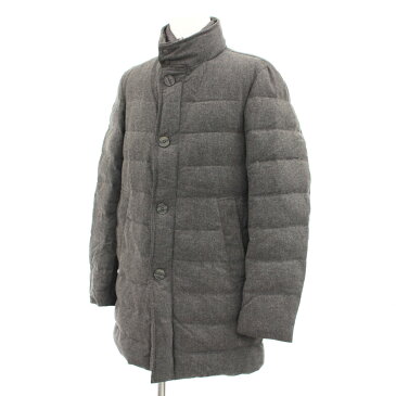 ◆HERNO ヘルノ ダウンコート サイズ48◆ グレー/gray/メンズ/アウター/イタリア製/無地/M相当/ウール/ジップアップ/ボタン【中古】