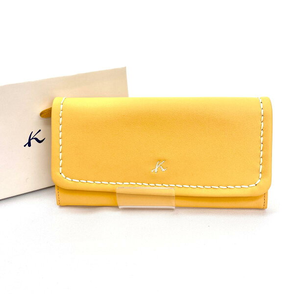 Kitamuraキタムラ二つ折り財布 yellow/イエロー/レザー/レディース/服飾小物/KA1011 中古