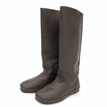 良好◆KOOS コース レザー ローヒール ハーフロングブーツ サイズ36◆ brown /茶/ブラウン/秋冬/フラット/レディース/シューズ/靴【中古】