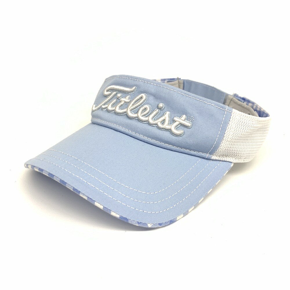 Titleist タイトリスト サンバイザー 良好 ライトブルー コットン ロゴ刺繡 レディース ゴルフ 帽子 ハット hat 服飾小物 【中古】