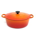 LE CREUSET ルクルーゼ ココットオーバル 両手鍋 25cm オレンジ ココットオーバル 調 ...