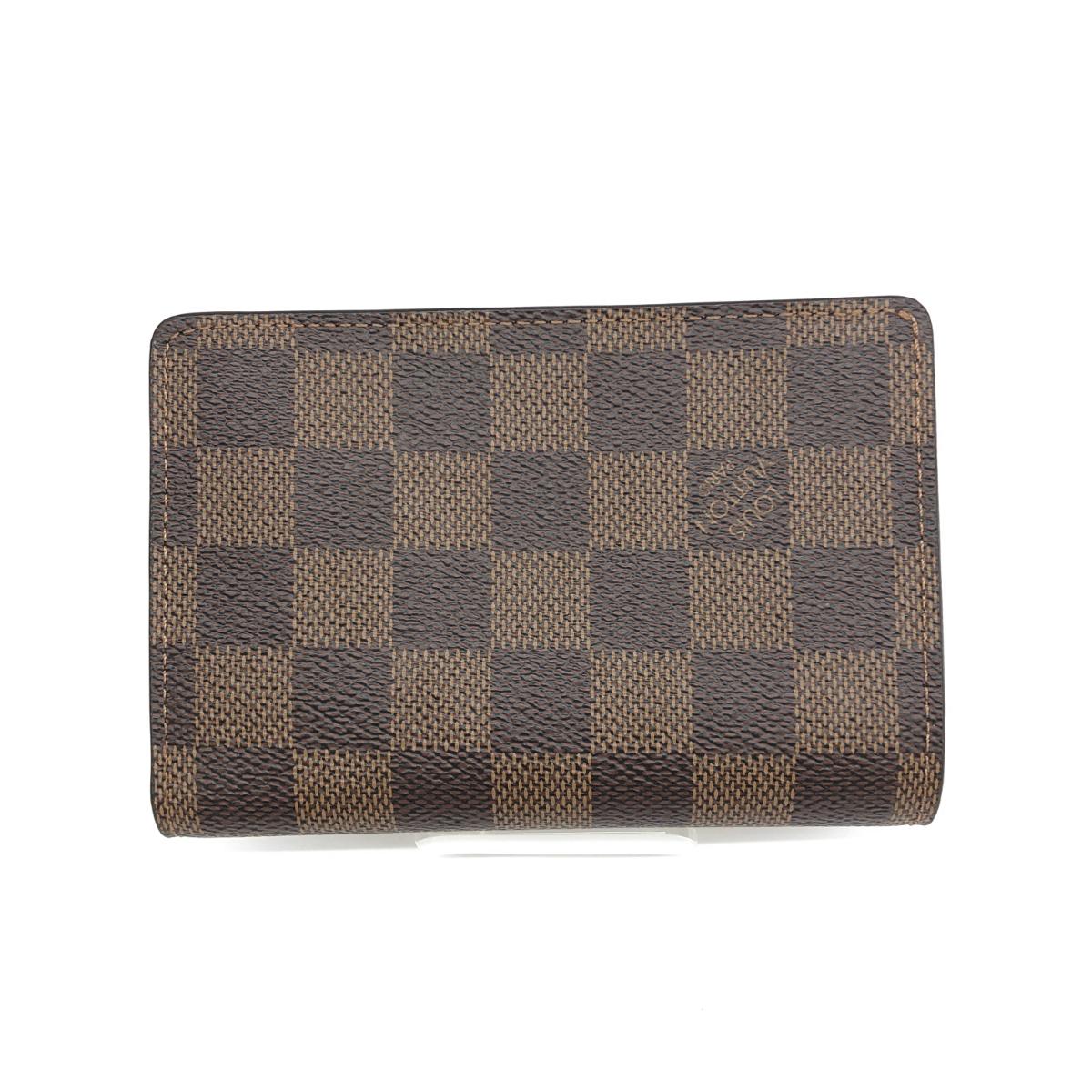 LOUIS VUITTON ルイヴィトン ポルトフォイユジュリエット 二つ折り財布 美品 N60380 ブラウン/ピンク ダミエ エベヌ レディース 財布 ウォレット サイフ 札入れ 【中古】