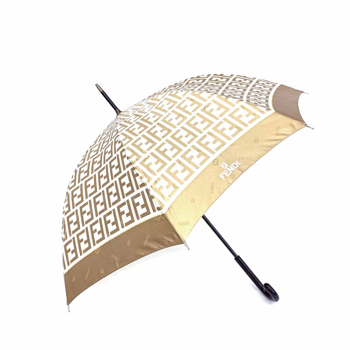 FENDI フェンディ 長傘 ゴールドカラー×ホワイト ズッカ柄 レディース 雑貨 ファッション 【中古】のサムネイル