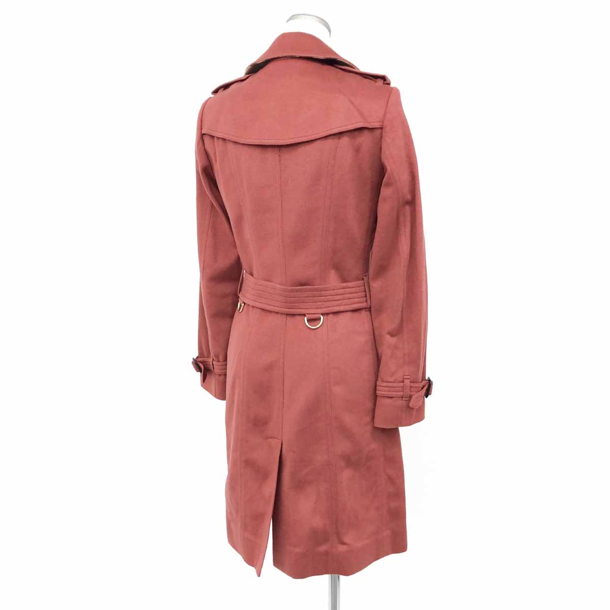 BURBERRY LONDON バーバリーロンドン ロングコート サイズI38 ピンク カシミヤ100％ レディース アウター サンドリンガム 【中古】