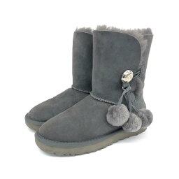 UGG アグ ムートンブーツ 230 グレー シープスキン レディース 靴 シューズ ブーティー boots 【中古】 【202403SSG20】