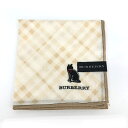 BURBERRY LONDON バーバリーロンドン ハンカチ 未使用品 ベージュ コットン メンズ 贈答品 引き出物 ギフト 【中古】 【202403SSG20】