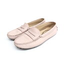 TOD'S トッズ ドライビングシューズ 35 ピンク レザー レディース 靴 シューズ shoes 【中古】