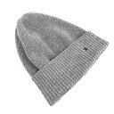 TOMMY HILFIGER トミーヒルフィガー ニットキャップ グレー ウール ユニセックス 帽子 ハット hat 服飾小物 【中古】