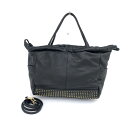 TRES トレ 2WAYバッグ 未使用品 ブラック レザー 牛革 スタッズ レディース トート ショルダー bag 鞄 【中古】