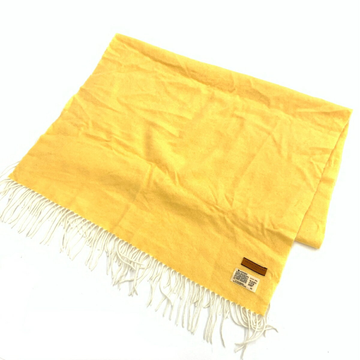 NEISHA CROSLAND ニーシャクロスランド マフラー 良好 イエロー カシミア100％ レディース マフラー ストール 襟巻 服飾小物 【中古】