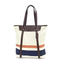 COACH コーチ ブリーカー トートバッグ 良好 70650 エクリュ キャンバス×レザー ボーダー メンズ 肩掛け bag 鞄 【中古】