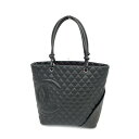 CHANEL シャネル カンボンライン ヴァーティカルラージトートバッグ 9754270 ブラック カーフスキン レディース 希少サイズ bag 鞄 【中古】