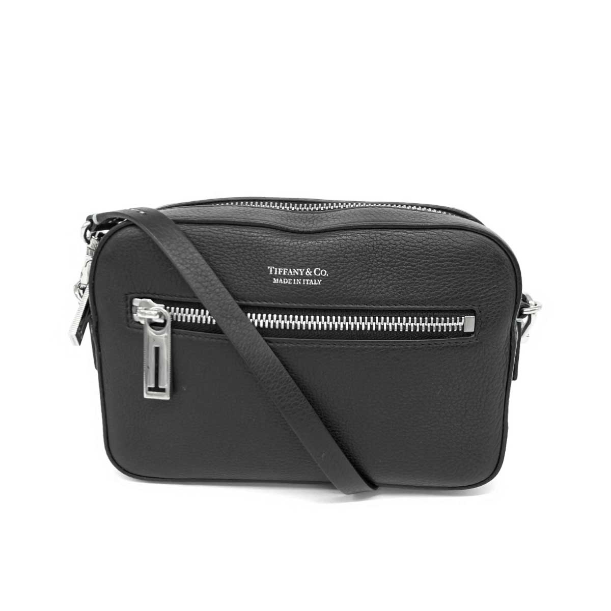 TIFFANY&Co. ティファニー ショルダーバッグ 美品 ブラック レザー レディース 斜め掛け bag 鞄 【中古】