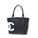 CHANEL シャネル カンボンライン ラージトートバッグ 良好 11390084 ブラック カーフスキン マトラッセ ココマーク レディース bag 鞄 【中古】