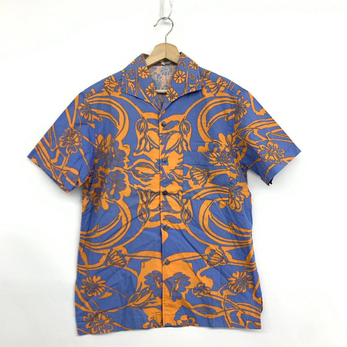 EMILIO PUCCI エミリオプッチ 半袖 シャツ 良好 44 ブルー メンズ トップス 総柄 【中古】