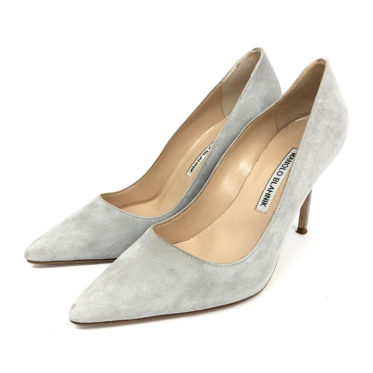 MANOLO BLAHNIK マノロブラニク パンプス 36 グレー スエード ポインテッドトゥ レディース 靴 シューズ shoes 【中古】