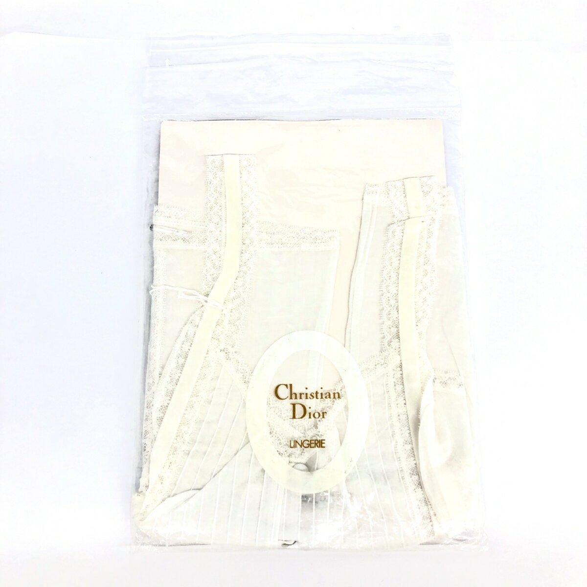 Christian Dior クリスチャンディオール ランジェリー 未使用品 85 ホワイト 綿 ヴィンテージ 下着 Diorロゴ刺繍 レース レディース 【中古】