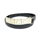 GUCCI グッチ ヴィンテージ ベルト ブラック ロゴ レディース ベルト バックル 服飾小物 【中古】