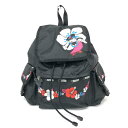 LeSportsac レスポートサック リュックサック ブラック ナイロン ディズニーコラボ ミニーマウス レディース バックパック bag 鞄 【中古】