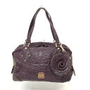 ANNA SUI アナスイ トートバッグ パープル レザー キルティング ワンショルダー バラポーチ付 レディース bag 鞄 【中古】