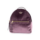 Kate spade ケイトスペード リュックサック 良好 パープル ベルベット ラウンドファスナー レディース バックパック bag 鞄 【中古】 【2025...