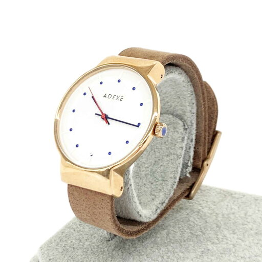 ADEXE アデクス 腕時計 クォーツ 良好 2033B-01 ローズゴールドカラー×ベージュ SS×レザー レディース ウォッチ watch 【中古】 ADEXE アデクス 腕時計 クォーツ 良好 2033B-01 ローズゴールドカラー×ベージュ SS×レザー レディース ウォッチ watch 【中古】
