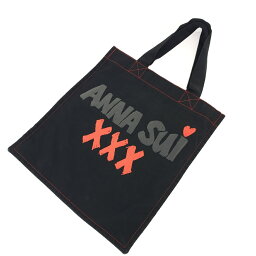 ANNASUI×ALIRAPP アナスイ×アリラップ トートバッグ ブラック キャンバス レディース bag 鞄 【中古】