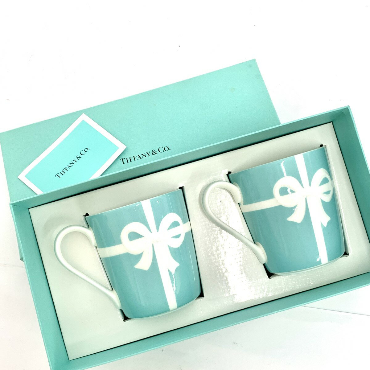 TIFFANY&Co. ティファニー マグカップ 2客セット 箱付 新品同様 ブルー ブルーボックス 洋食器 【中古】のサムネイル