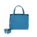VALEXTRA ヴァレクストラ ミディアムトリエンナーレ 2WAYバッグ 良好 ブルー レザー レディース ハンド ショルダー bag 鞄 【中古】