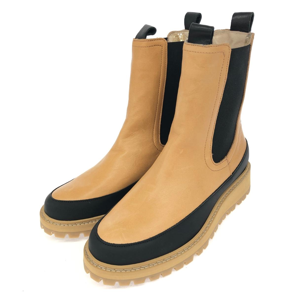 Ivylee Copenhagen アイビーリーコペンハーゲン ブーツ 良好 37 ブラウン レザー サイドゴア レディース シューズ ブーツ 【中古】