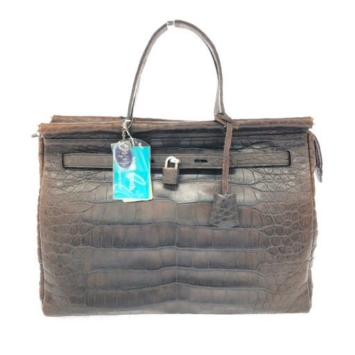 クロコダイル クロコダイル JRA ハンドバッグ 未使用品 ブラウン クロコダイル レディース bag 鞄 【中古】 クロコダイル クロコダイル JRA ハンドバッグ 未使用品 ブラウン クロコダイル レディース bag 鞄 【中古】