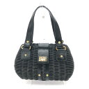 Harrods ハロッズ かごバッグ ハンドバッグ ブラック レディース bag 鞄 【中古】