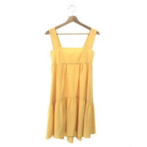 FOXEY NEW YORK フォクシーニューヨーク シンデレラハネムーンワンピース サイズ:38 27493-NAOFA306LF-3 イエロー ティアード 【中古】