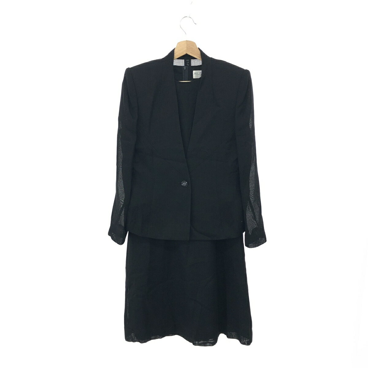 GIVENCHY ジバンシィ HI FORMAL セットアップ ブラックフォーマル サイズ:10 ブラック シースルー レディース ワンピースxジャケット 【中古】 【202501】