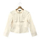 LAURA ASHLEY ローラアシュレイ ノーカラージャケット 新品同様 サイズ:7号 ホワイト レディース 定価¥20520 アウター 【中古】 【202501】