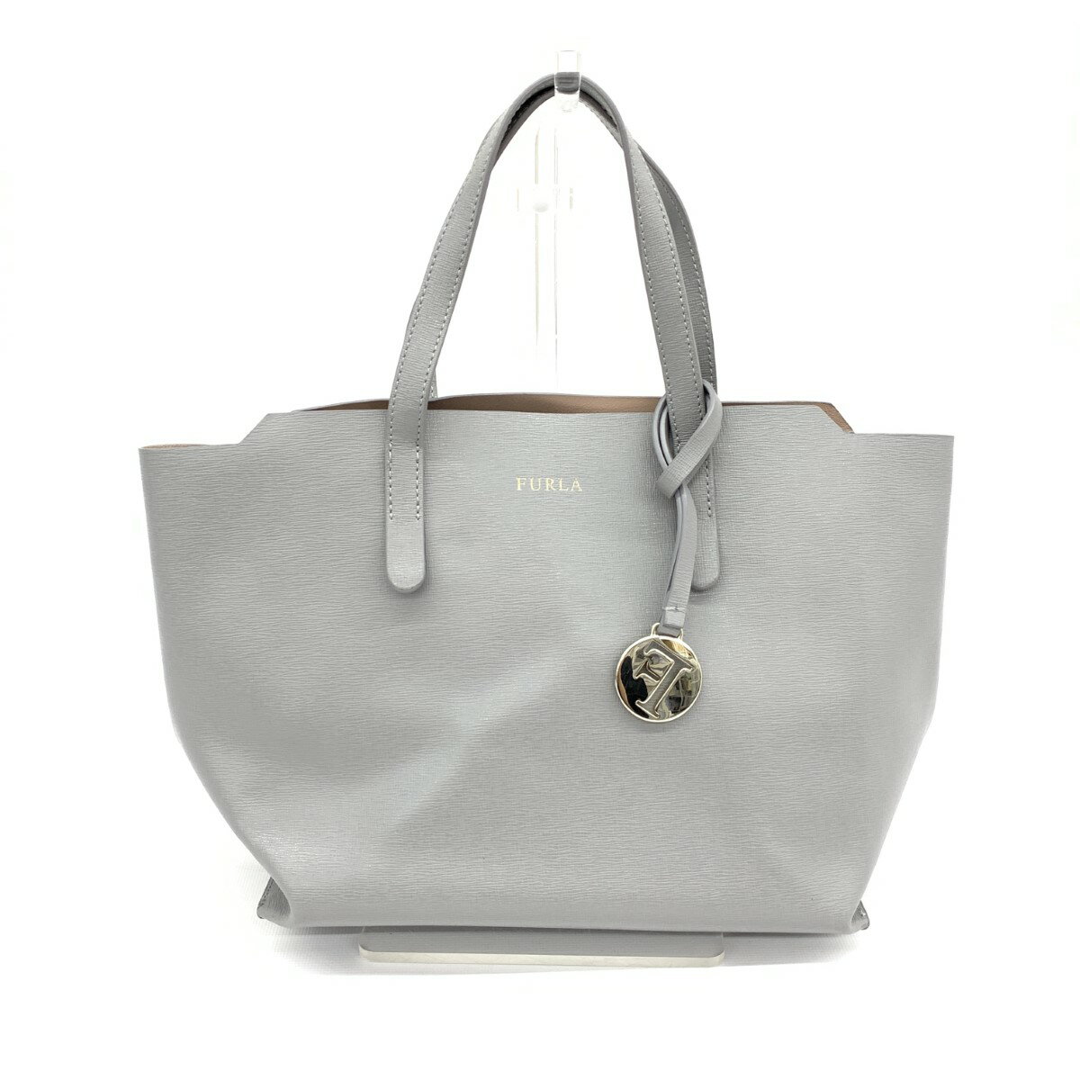 FURLA フルラ ミニトートバッグ 良好 グレー レザー レディース bag 鞄 【中古】(4)